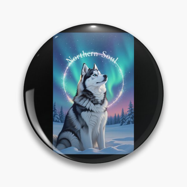 Item preview, Arctic Lumina - Mystical Husky Aurora Portrait designed and sold by zoughlal.