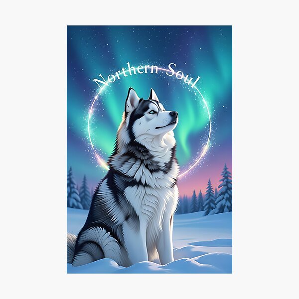 Item preview, Arctic Lumina - Mystical Husky Aurora Portrait designed and sold by zoughlal.