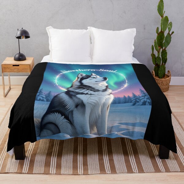 Item preview, Arctic Lumina - Mystical Husky Aurora Portrait designed and sold by zoughlal.