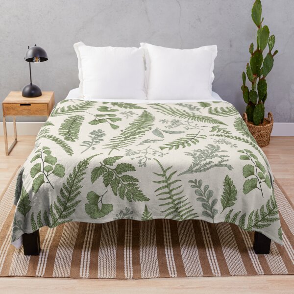 Item preview, Vintage fern and ginkgo botanical pattern, sage on cream designed and sold by CharmedVille.