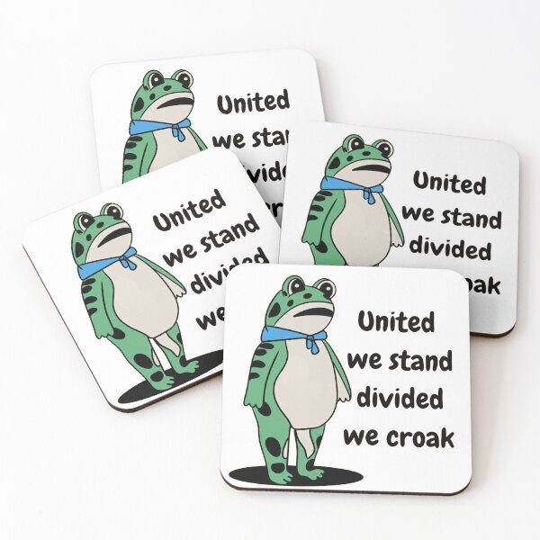 Item preview, United We Stand Divided We Croak Frog Sticker | Funny Unity Meme Positive Message Froggy T-Shirt designed and sold by JossDesign15.