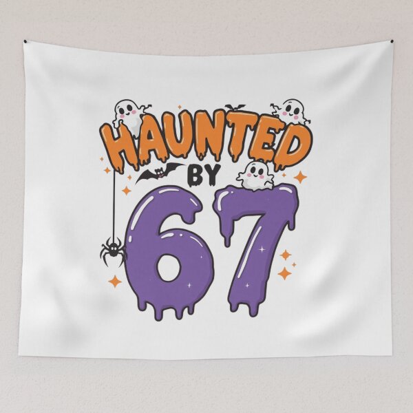 Item preview, Haunted by 67 | Funny Ghost Halloween Costume | Spooky Retro Humor Tee designed and sold by MirelaSorescu.