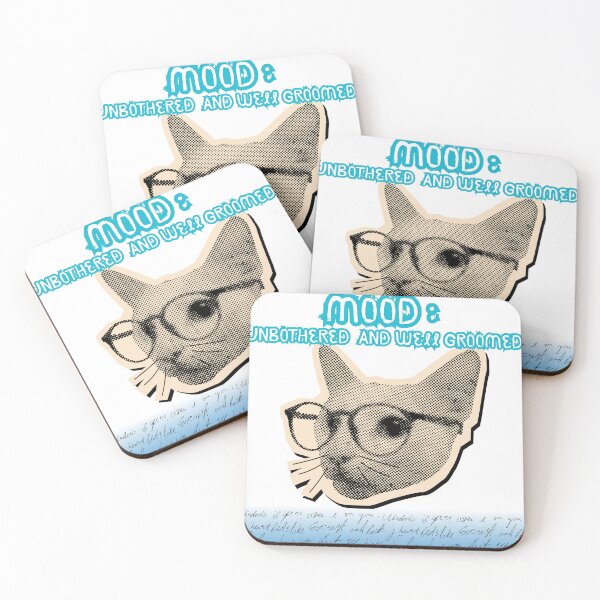 Item preview, Mood: Unbothered and Well Groomed T-Shirt | Funny Meme Cat Tee with Glasses for Cat Lovers & Streetwear Fans designed and sold by YasirHamidDesigns .