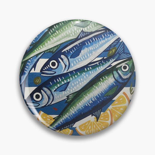 Item preview, Retro Sardine T-shirt, vintage fish t-shirt, sardines and lemons designed and sold by Folk and Flux.