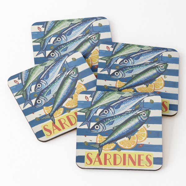 Item preview, Retro Sardine T-shirt, vintage fish t-shirt, sardines and lemons designed and sold by Folk and Flux.