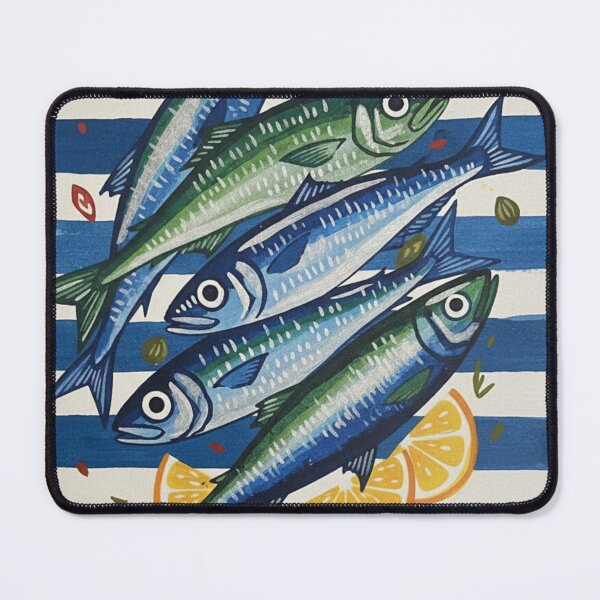 Item preview, Retro Sardine T-shirt, vintage fish t-shirt, sardines and lemons designed and sold by Folk and Flux.