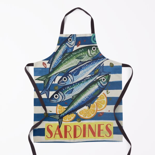 Item preview, Retro Sardine T-shirt, vintage fish t-shirt, sardines and lemons designed and sold by Folk and Flux.