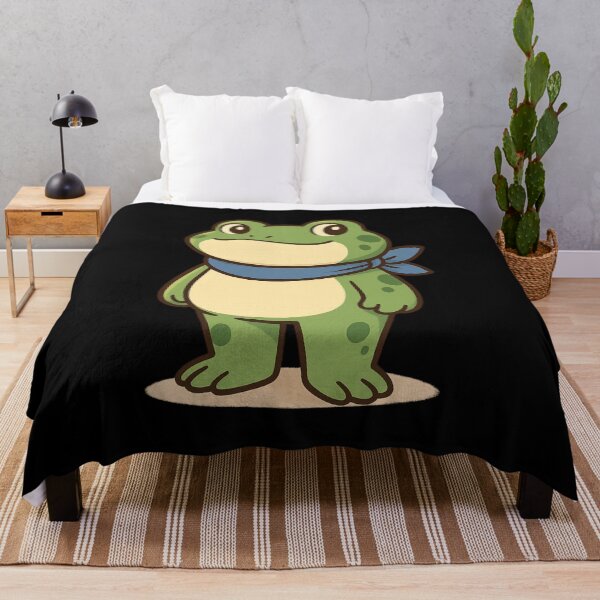 Item preview, “Cute Frog with Blue Scarf – Cozy Cartoon Amphibian Design” designed and sold by DailyDrivesct.