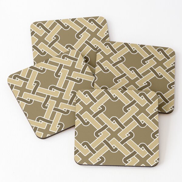 Item preview, Tangled-Dull Monochrome Brown Ochre designed and sold by Fabricatemyart.
