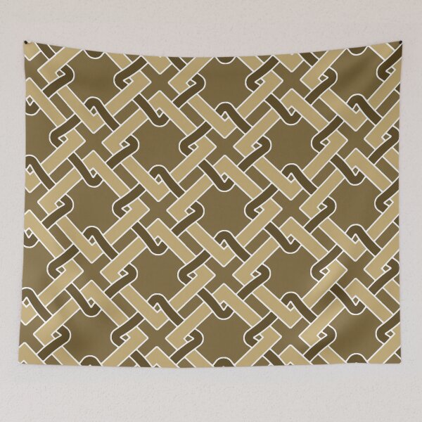 Item preview, Tangled-Dull Monochrome Brown Ochre designed and sold by Fabricatemyart.