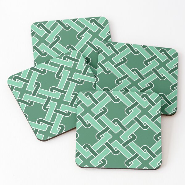 Item preview, Tangled-Dull Monochrome Cyan Green designed and sold by Fabricatemyart.