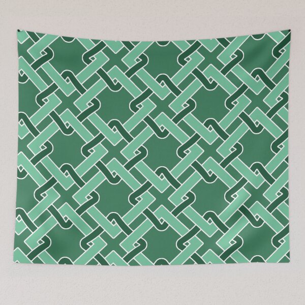 Item preview, Tangled-Dull Monochrome Cyan Green designed and sold by Fabricatemyart.