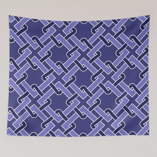 Item preview, Tangled-Dull Monochrome Indigo Blue designed and sold by Fabricatemyart.
