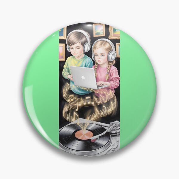 Artikelvorschau, Retro Music Kids mit Laptop und Vinyl-Schallplatten-Art Png von Merch, limitierte Auflage entworfen und verkauft von HERIBERTOMARTHA.