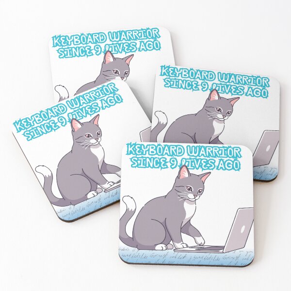 Item preview, Keyboard Warrior Since 9 Lives Ago T-Shirt | Funny Cat Typing Laptop Tee for Cat Lovers & Streetwear Fans designed and sold by YasirHamidDesigns .