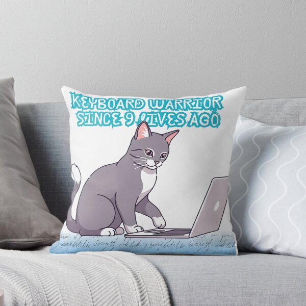 Item preview, Keyboard Warrior Since 9 Lives Ago T-Shirt | Funny Cat Typing Laptop Tee for Cat Lovers & Streetwear Fans designed and sold by YasirHamidDesigns .