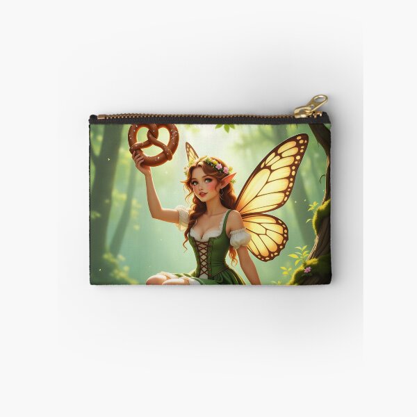 Item preview, Dirndl Fae Girl with Pretzel – Mossy Forest Butterfly Magic designed and sold by EmeraldeaArt.