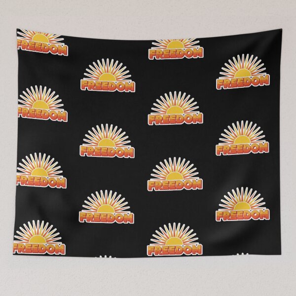 Item preview, Retro Freedom Sunburst Vintage 70s Sunset Hippie Summer Groovy Typography Sticker Apparel designed and sold by bvdesignart.