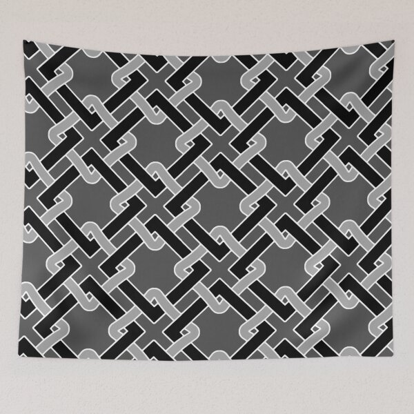 Item preview, Tangled- Dull Monochrome Black White Grey designed and sold by Fabricatemyart.
