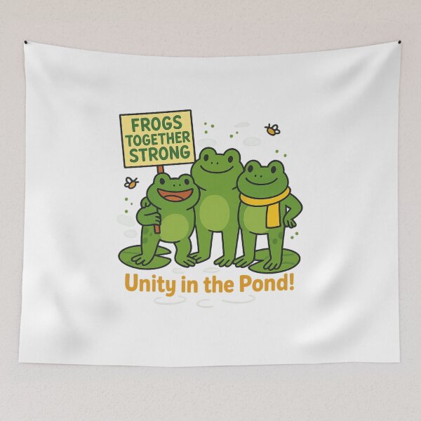 Item preview, Frogs Together Strong – Funny Unity Frog Cartoon Design designed and sold by DailyDrivesct.