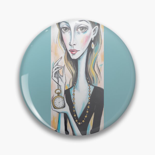 Item preview, Elegant Woman Holding Pocket Watch Expressive Portrait Png By Merch, Limited Edition designed and sold by HERIBERTOMARTHA.