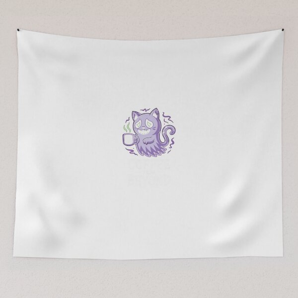 Item preview, Coffee From Beyond – Ghost Cat Halloween Sticker classic T-Shirt designed and sold by inkfluenceart.