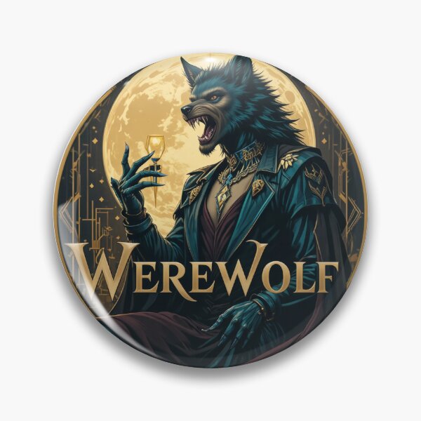 Item preview, Art Deco Werewolf Portrait Full Moon Night designed and sold by AQUILAKREO.
