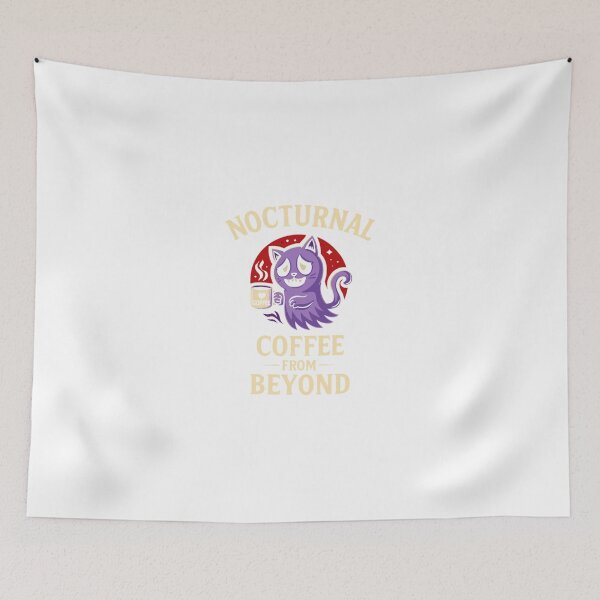 Item preview, Coffee From Beyond – Ghost Cat Halloween Sticker classic T-Shirt designed and sold by inkfluenceart.