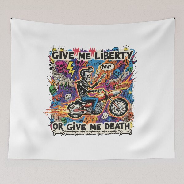 Item preview, Give me liberty, give me death, freedom, biker, funnyfits70, Humor, Funny, retro, vintages, funny quotes, animal humor, designed and sold by FunnyFits70.