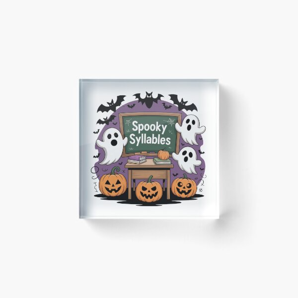 Item preview, Haunted Classroom – Spooky Syllables Halloween Teacher Shirt designed and sold by WSPrintCrafter.