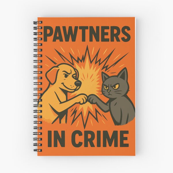 Item preview, Dog Cat Fist Bump Funny Best Friends | PAWTNERS IN CRIME designed and sold by SillyPawsStudio.