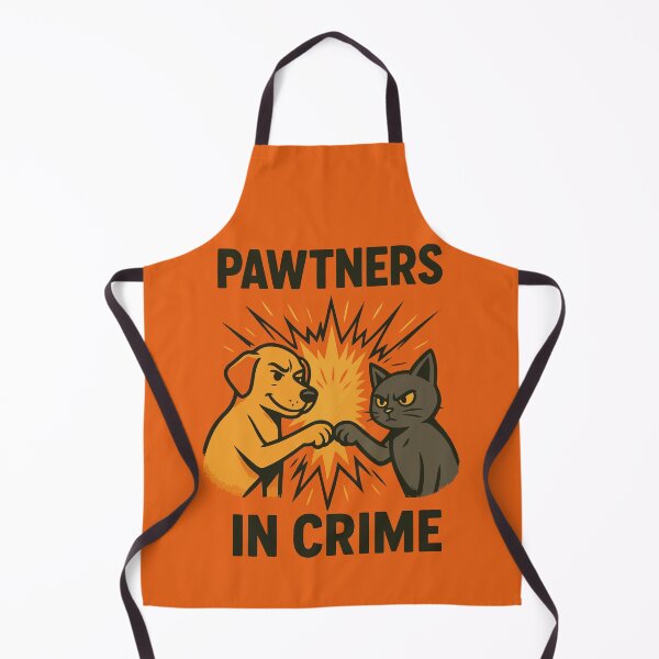 Item preview, Dog Cat Fist Bump Funny Best Friends | PAWTNERS IN CRIME designed and sold by SillyPawsStudio.
