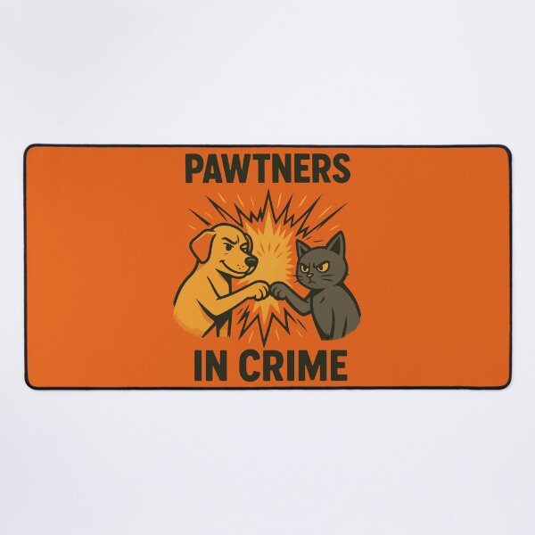 Item preview, Dog Cat Fist Bump Funny Best Friends | PAWTNERS IN CRIME designed and sold by SillyPawsStudio.