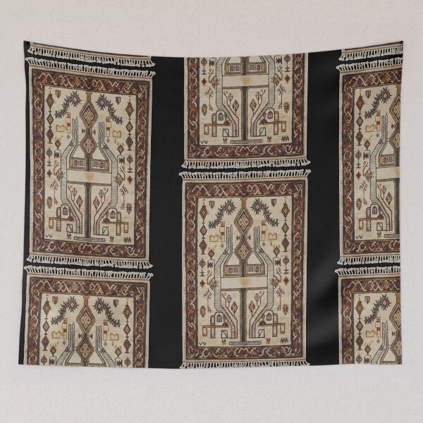 Aperçu de l'œuvre Unique Moroccan Rug Vintage Design créée et vendue par designwiss.