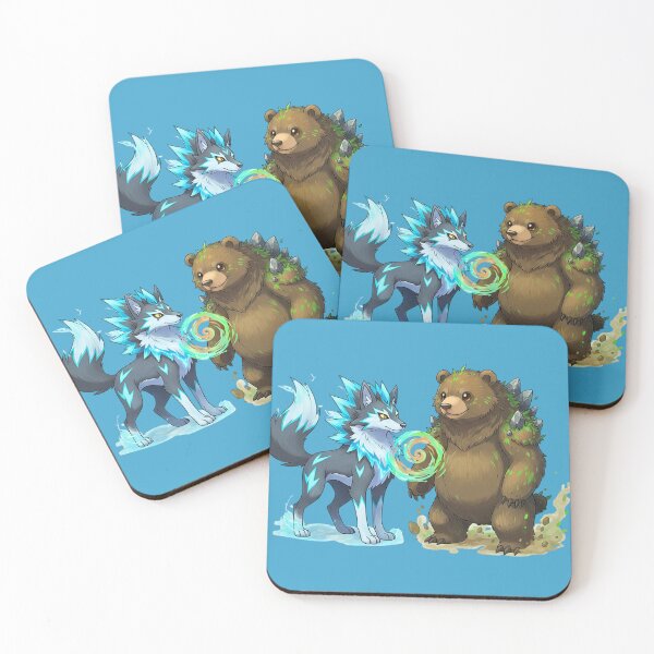 Item preview, Elemental Spirit Friends | The Earth Bear & The Lightning Wolf designed and sold by E-SarnEdge.