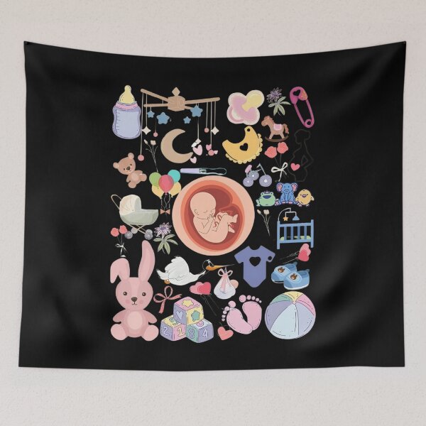 Item preview, Cute Baby Shower Sticker Sheet – Pregnancy, Newborn & Doctor Gift Pastel Design designed and sold by Tiatooty.