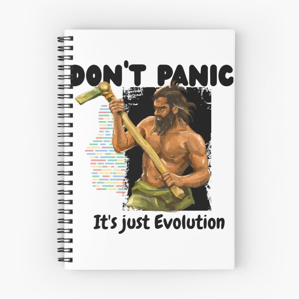 Item preview, Don’t Panic It’s Just Evolution T-Shirt | Premium Funny Science Tee with Early Man Illustration for Students & Science Lovers designed and sold by YasirHamidDesigns .