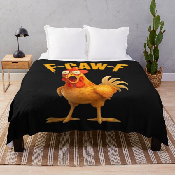 Aperçu de l'œuvre Drôle de poulet F caw F F-caw-f Mème humoristique pour adultes créée et vendue par ArtFunDib.