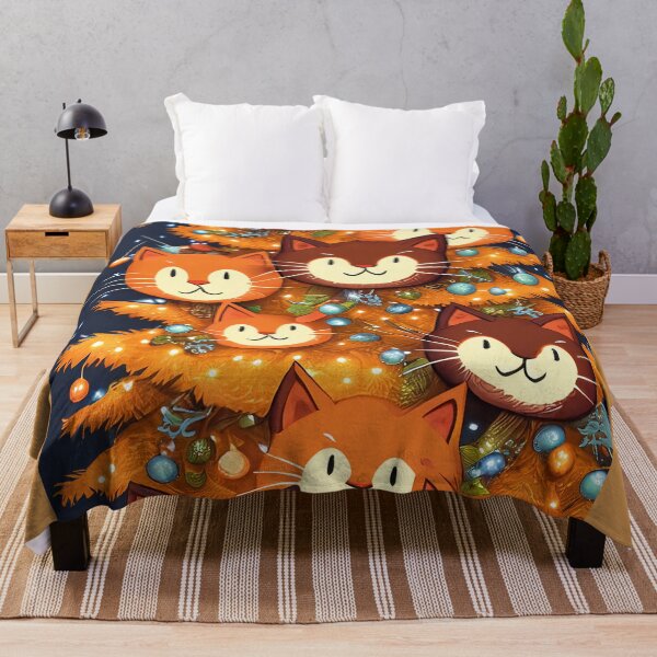 Item preview, Christmas tree filled with lights and orange cats designed and sold by Photopat.