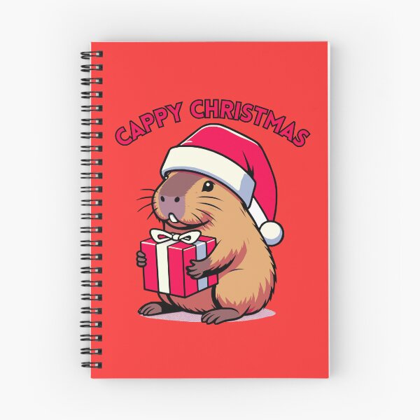 Item preview, Capybara with a present and cappy christmas designed and sold by Underwoood.