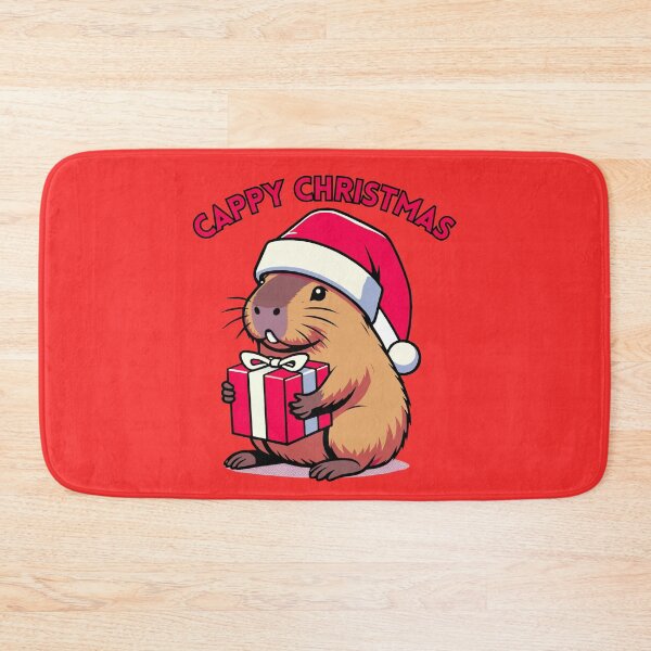 Item preview, Capybara with a present and cappy christmas designed and sold by Underwoood.
