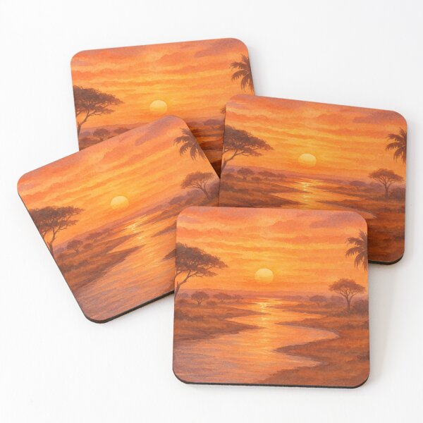 Item preview, Zambezi River - sunset view designed and sold by DamioPolArt.