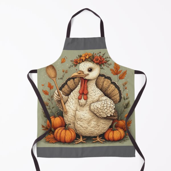 Item preview, Adorable Whimsical Turkey Chef Illustration | Cozy Cottagecore Thanksgiving Art designed and sold by David R Sawin The Architects Of Eden.
