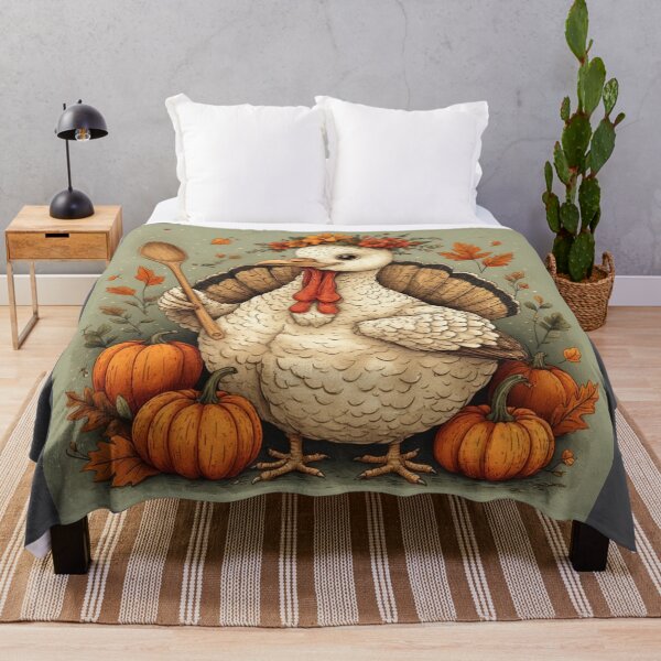 Item preview, Adorable Whimsical Turkey Chef Illustration | Cozy Cottagecore Thanksgiving Art designed and sold by Eden Underground Radio (Official Merch).