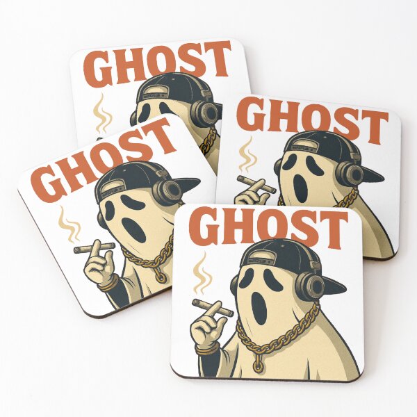 Item preview, Cool Hip-Hop Ghost Smoking with Headphones Art designed and sold by RuweisVibes.