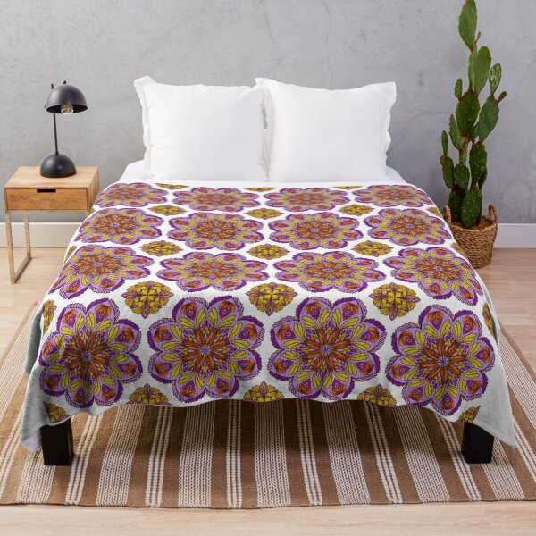 Item preview, Colorful Mandala Floral Pattern with Black Background designed and sold by KornDala88.