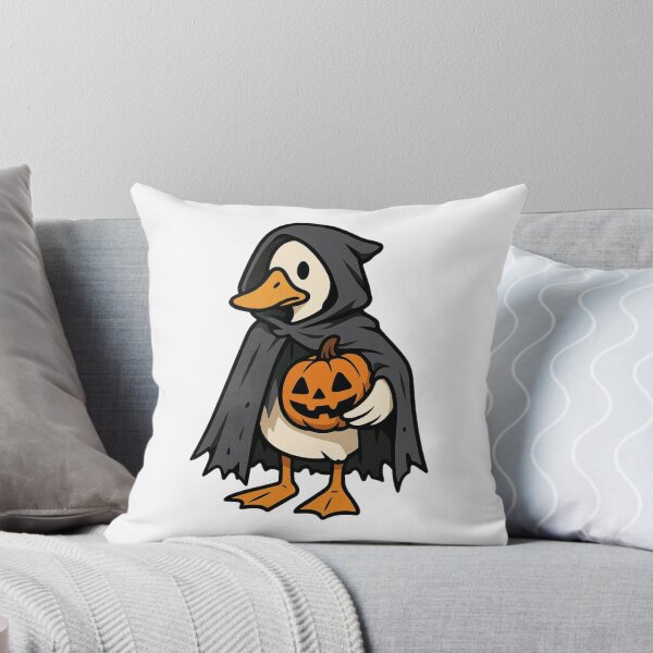 Item preview, Grim Reaper Duck Holding Carved Pumpkin – Funny Halloween Design designed and sold by Confuzz1ed.