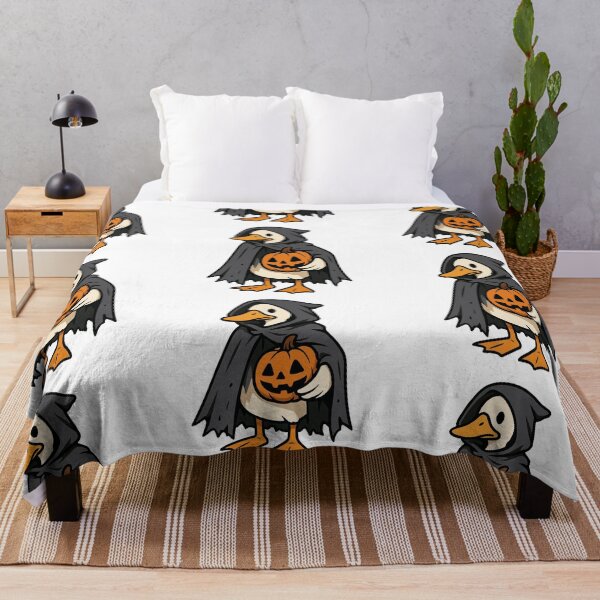 Item preview, Grim Reaper Duck Holding Carved Pumpkin – Funny Halloween Design designed and sold by Confuzz1ed.