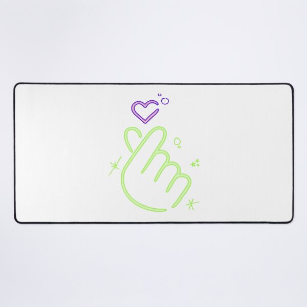 Item preview, Korean Heart – Neon Love Hand Sign in Green and Violet designed and sold by MarcelaOliva.