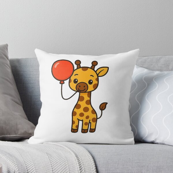 Item preview, Gentle Giraffe with Red Balloon – Whimsical Animal Art designed and sold by Confuzz1ed.